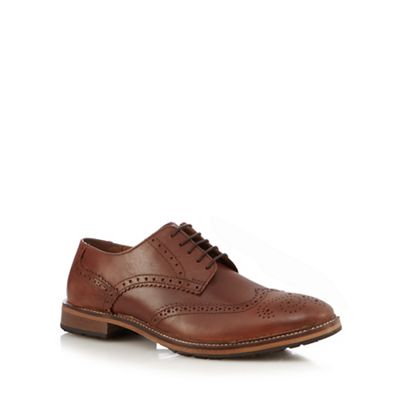 Red Herring Dark tan leather lace brogues